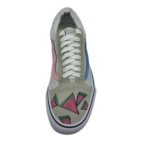 Custom Hand Painted Vans Old Skool Watermelon Sneakers US Men's 7.5 Women's 9 - Picture 12 of 16